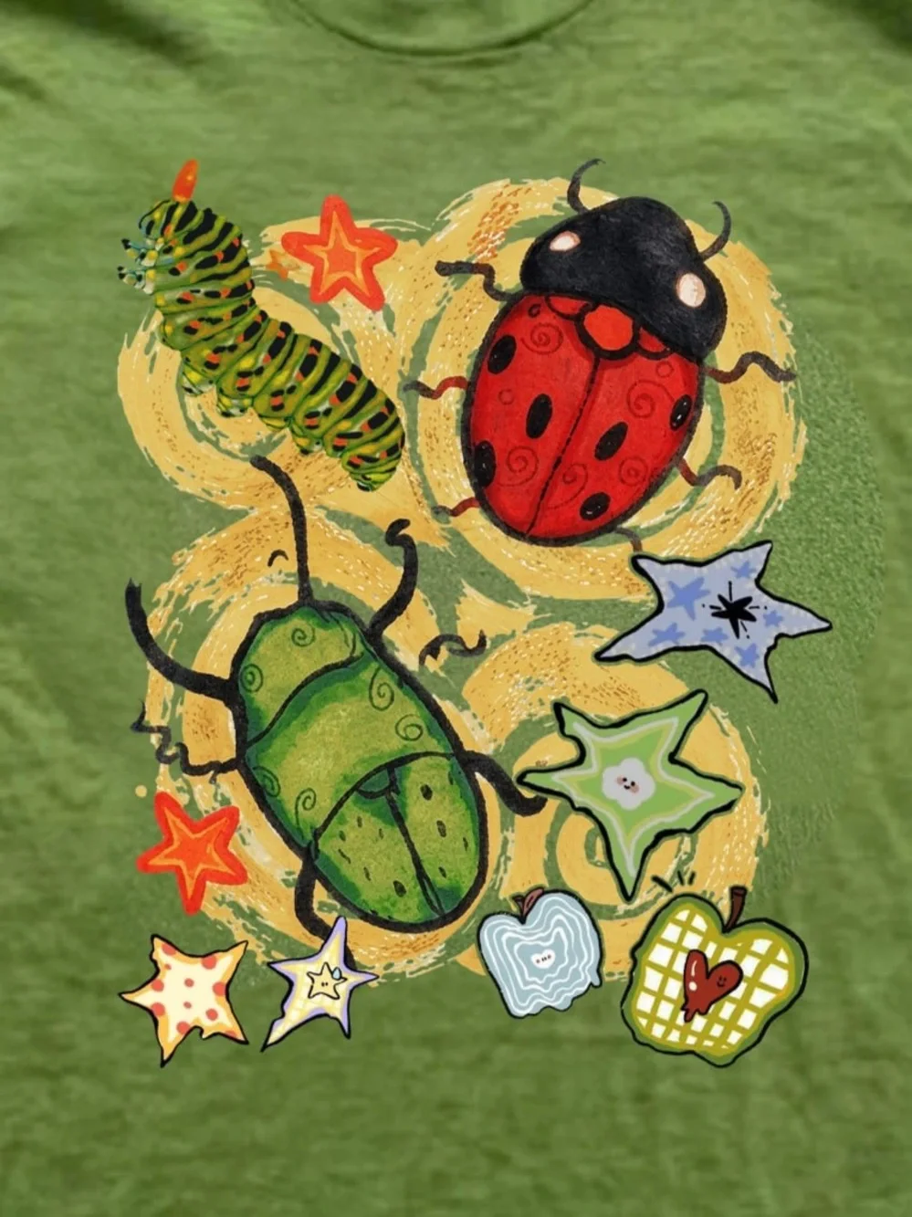 Gildan Green Bug & Star Graphic Tee - Picture 2 of 2